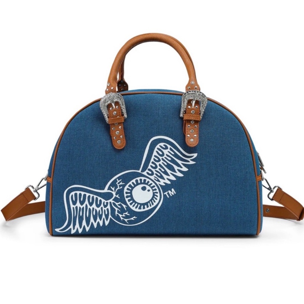 Von Dutch Blue and Tan Duffel Bag - Picture 3 of 4
